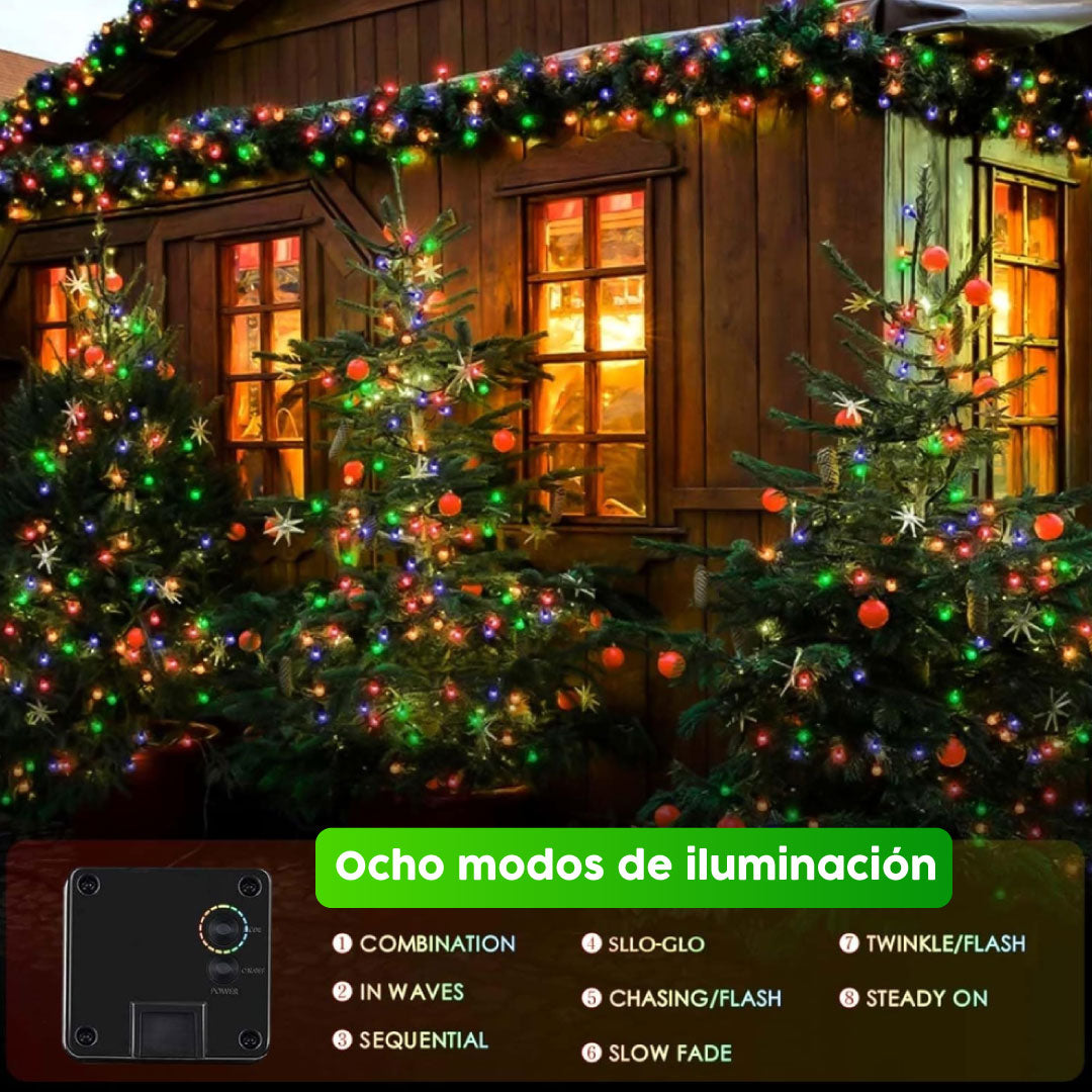 Luces solares navideñas