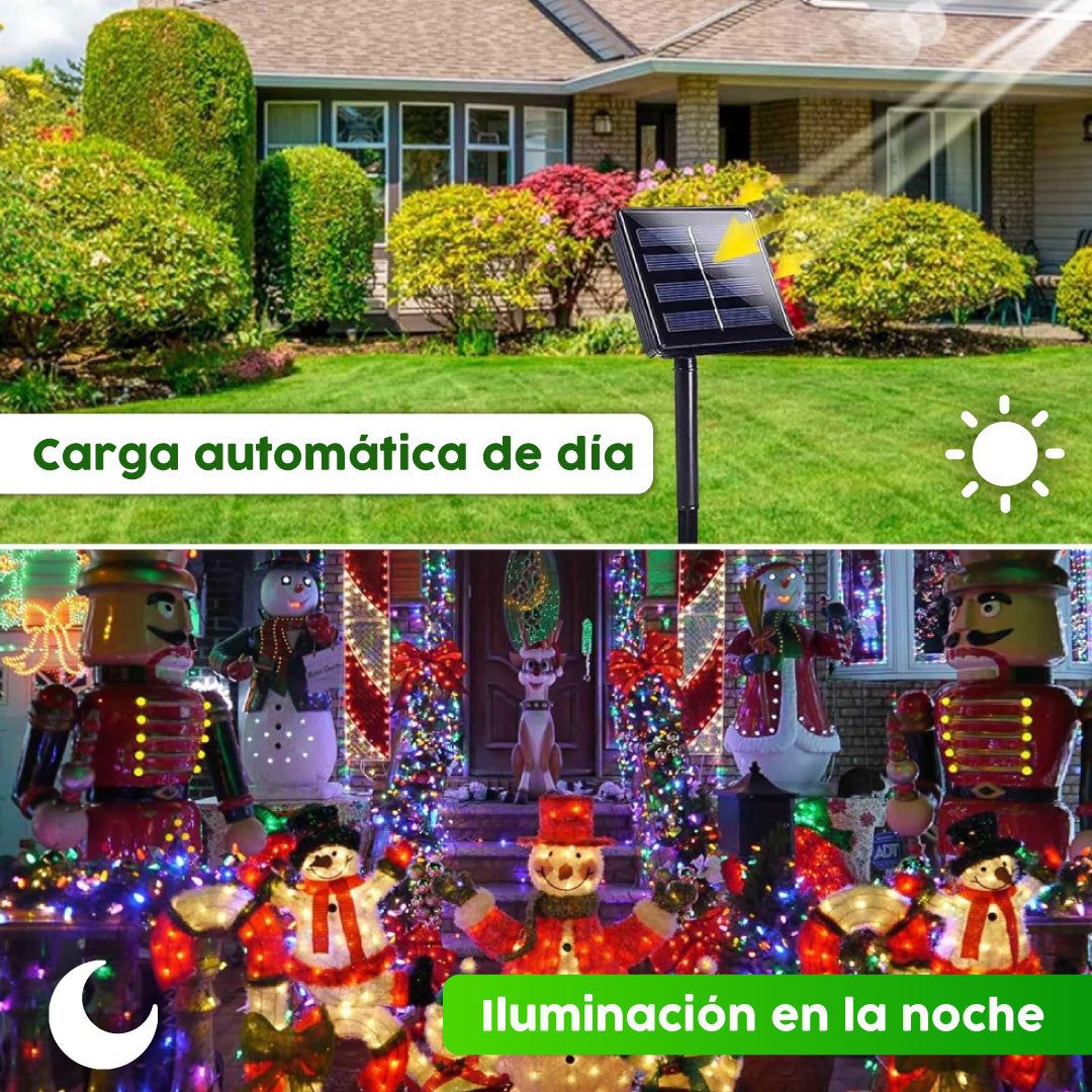 Luces solares navideñas